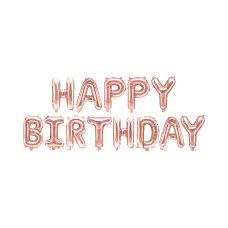 Balon Foliowy Happy Birthday Różowe Złoto 340x35 cm