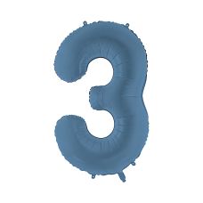 Balon Foliowy Cyfra 3 Granatowy Matowy 86cm
