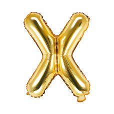 Balon Foliowy Litera X Złoty Metalizowany 35 cm do Powietrza