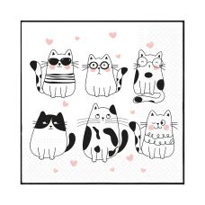 Serwetki 3-war. meow hearts 33cmx33cm 20 szt.