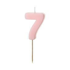 Świeczka Urodzinowa Cyfra 7 Jasny Różowy 5.5 cm