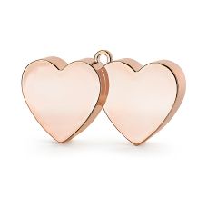 Ciężarek do Balonów Serca Różowe Złoto Plastikowy 11.5x6 cm 137g
