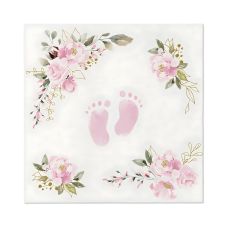 Serwetki papierowe Premium Airlaid z wzorem Feet 1/4 składane 40 x 40 cm 50 sztuk