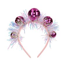 Opaska Kule Disco Różowa z Opalizującymi Dodatkami 17.5x17.5 cm