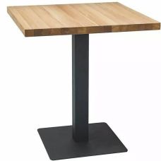 Stół 70x70 dąb naturalny czarny metal Pro Puro Signal