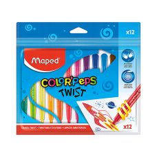 Kredki świecowe wykręcane Maped Color Peps Twist 12 sztuk w etui zip