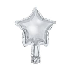 Balony Foliowe Gwiazdki Srebrne 12cm do Powietrza (1 opakowanie / 25 sztuk)