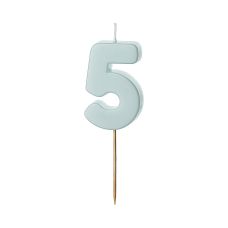 Świeczka Urodzinowa Cyfra 5 Jasnoniebieska 5.5 cm