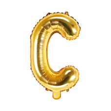 Balon Foliowy Litera C Złoty 35cm do Powietrza