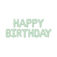 Balon Foliowy Happy Birthday Matowy Zielony 340x35 cm