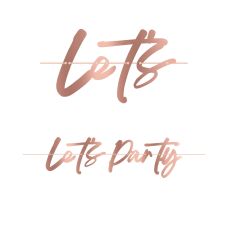 Baner urodzinowy różowy let's party 1 szt.