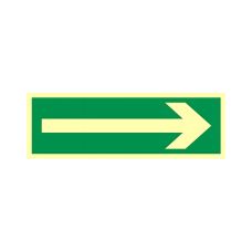Znak kierunek drogi ewakuacyjnej 100x300 mm PCV 1 mm nieświecący