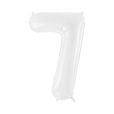 Balon Foliowy Cyfra 7 Biały 86 cm do Powietrza i Helu