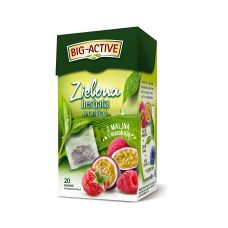 Herbata zielona Big Active z maliną i marakują 20 torebek