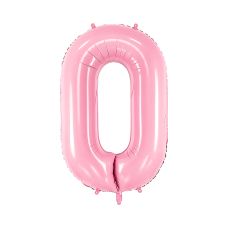 Balon Foliowy Cyfra 0 Różowy 86 cm Samouszczelniający