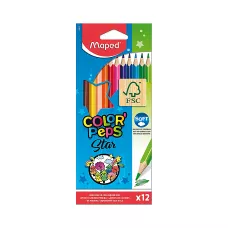 Kredki Colorpeps Trójkątne 12 Kolorów w Etui Kartonowym