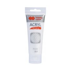 Farba akrylowa 75ml satynowe srebro Happy Color