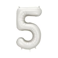 Balon Foliowy Cyfra 5 Srebrny 86cm