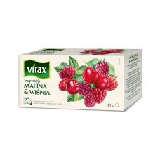 Herbata owocowa Vitax Inspirations Malina i Wiśnia 20 torebek