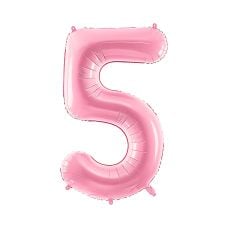 Balon Foliowy Cyfra 5, 86cm, Pastelowy Róż