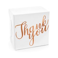 Pudełka na Ciasto Thank You Różowe Złoto 14x8,5x14cm 10 sztuk