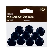 Magnes 20mm GRAND, czarny, 10 sztuk
