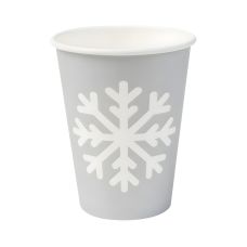 Kubek papierowy szary dwuściankowy dyspersja wzór Winter 350 ml śr. 90 mm 50 szt.