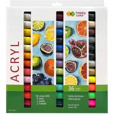 Farby Akrylowe HAPPY COLOR 36 Kolorów x 12 ml Zestaw