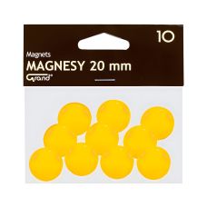 Magnes 20mm GRAND, żółty, 10 sztuk