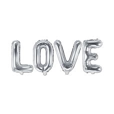 Balon Foliowy Love Srebrny Metalizowany 140x35cm Dekoracyjny