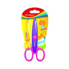 Nożyczki szkolne KEYROAD Craft ozdobne z ostrzem zygzakowatym 13cm blister mix kolorów