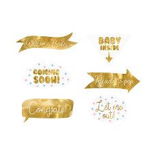 Gadżety do Zdjęć Baby Shower Mix Wzorów i Kolorów 6 sztuk