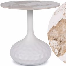 Ława okrągła 50 cm biały marmur połysk Salo Signal