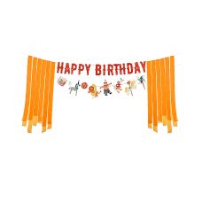 Baner Urodzinowy Happy Birthday Cyrk Papierowy 275 cm Mix Kolorów