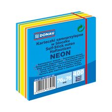 Kostka samoprzylepna DONAU 76x76 mm niebieska mix neon pastel 400 kartek