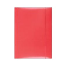 Teczka z gumką OFFICE PRODUCTS kartonowa A4 300gsm 3-skrzydłowa czerwona