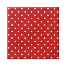 Serwetki papierowe 3-warstwowe Dots Red 1/4 składane 33 x 33 cm 20 sztuk