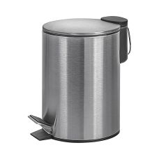 Kosz ze stopką Donau Home Modern, wolnoopadający, 3l, srebrny mat