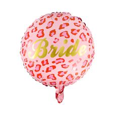 Balon Foliowy Bride Mix Kolorów ze Złotym Napisem 45 cm