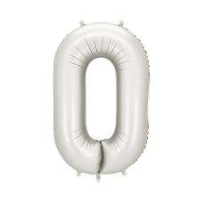 Balon Foliowy Cyfra 0 Srebrny 86 cm
