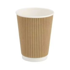 Kubek papierowy karbowany brązowy dyspersyjny 350 ml średnica 90 mm 25 sztuk