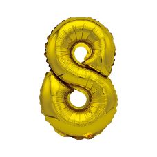 Balon foliowy cyfra 8 złoty 80 cm - dekoracja na eventy i jubileusze