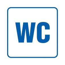 Znak Toaleta WC TDC na płycie PCV 105x105 mm nieświecący