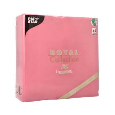 Serwetki papierowe Royal Collection różowe trzywarstwowe 1/4 złożone 40 x 40 cm 50 sztuk