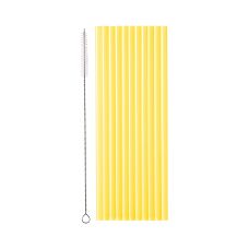 Słomki plastikowe żółte 23 cm (1 op. / 12 szt.)