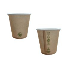 Kubek papierowy kraft z dyspersją wodną 100 ml opakowanie 50 sztuk