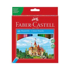 Kredki Ołówkowe Faber-Castell Zamek 48 Kolorów Opakowanie Kartonowe