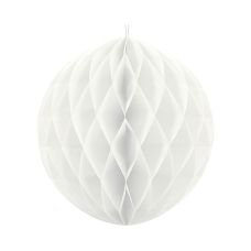 Kula bibułowa dekoracyjna biała 30 cm