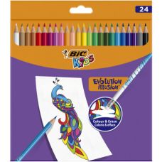Kredki Ołówkowe Zmazywalne BIC Kids Evolution Illusion Pudełko 24 Kolory