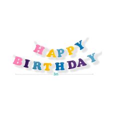 Girlanda papierowa Happy Birthday wielokolorowa 3 metry